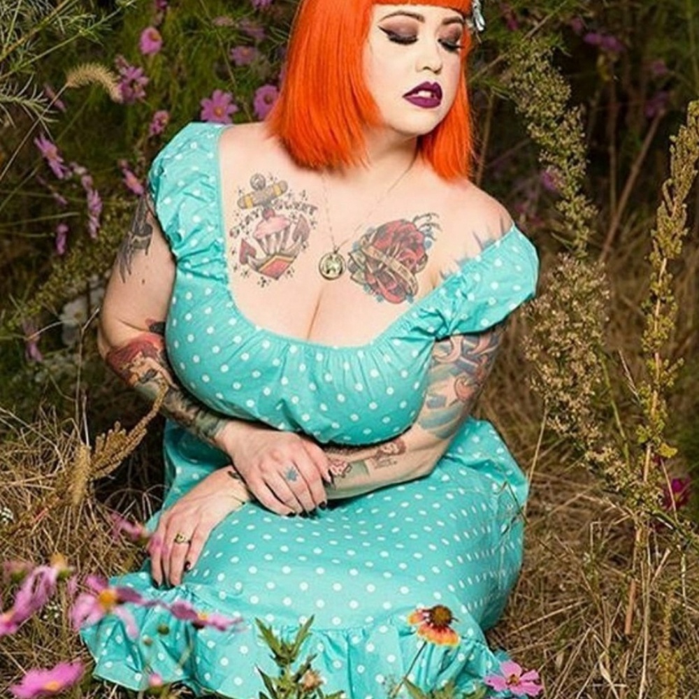 BRAND NEW mint polka dot pinup dress